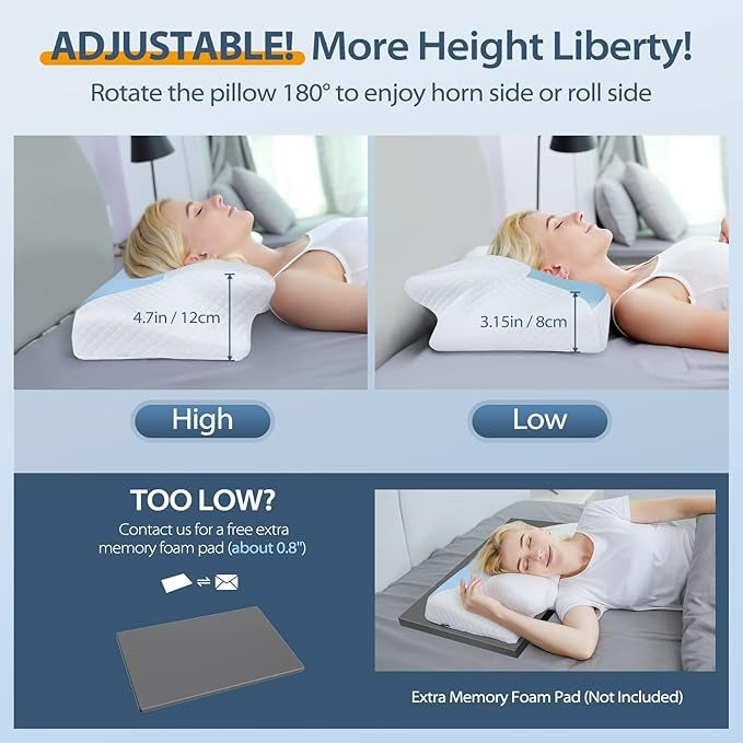 Almofada Cervical Ergonómica em Memory Foam – Suporte para Dormir