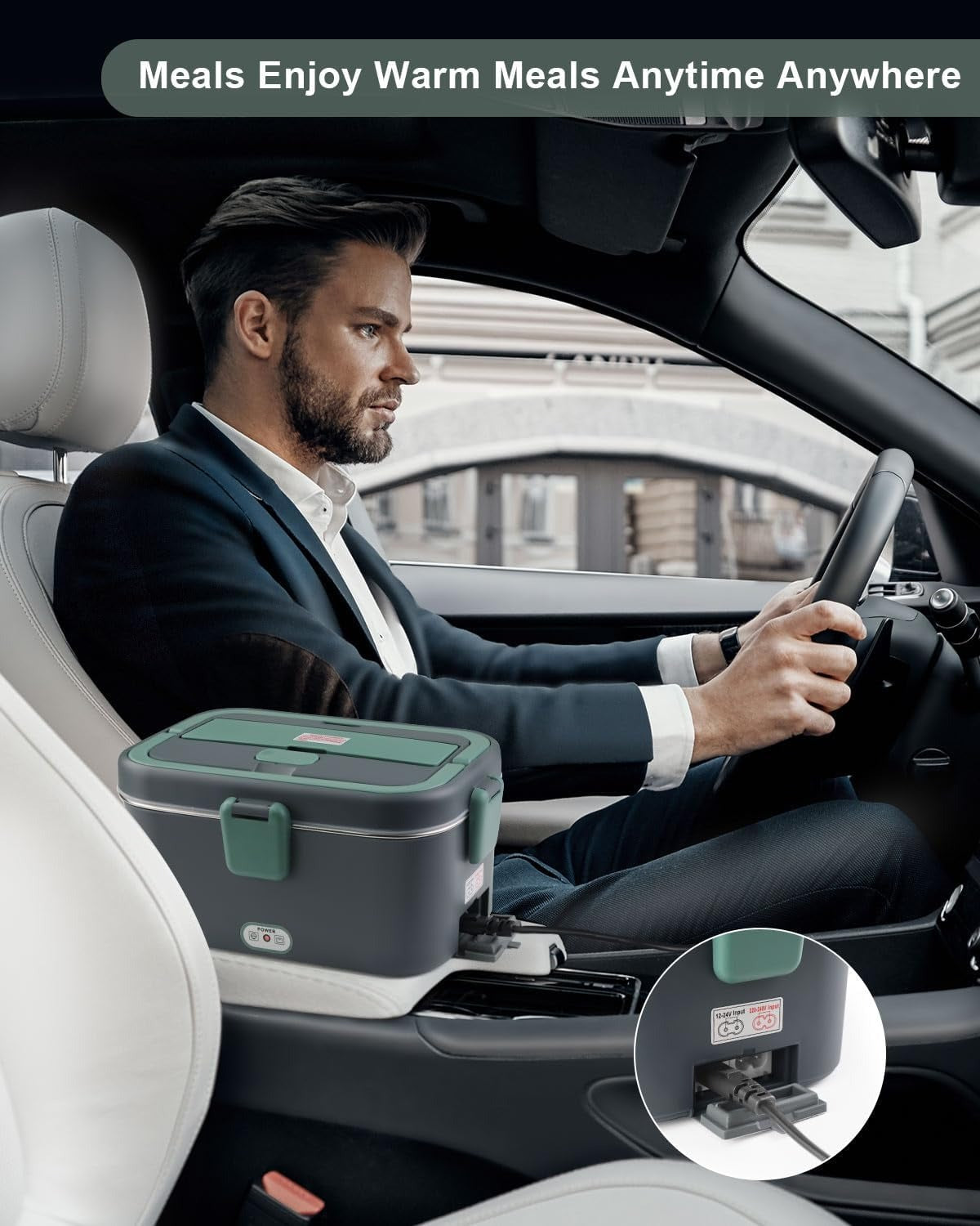 🌡️ Marmita Elétrica 3 em 1 – Carro, Camião & Escritório | 1,8L 80W | Perfeita para Trabalho & Ginásio 💪